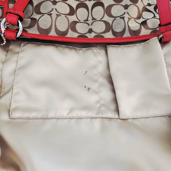 Euc Coach Carrie Khaki Shoulder Bag Tote Purse - Picture 14 of 16